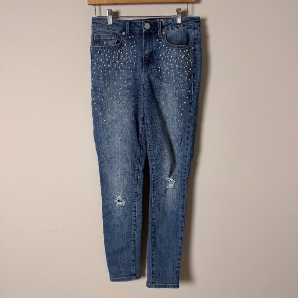 7 For All Mankind Denim - Seven For All Mankind Mid Rise Skinny Pearl Jeans